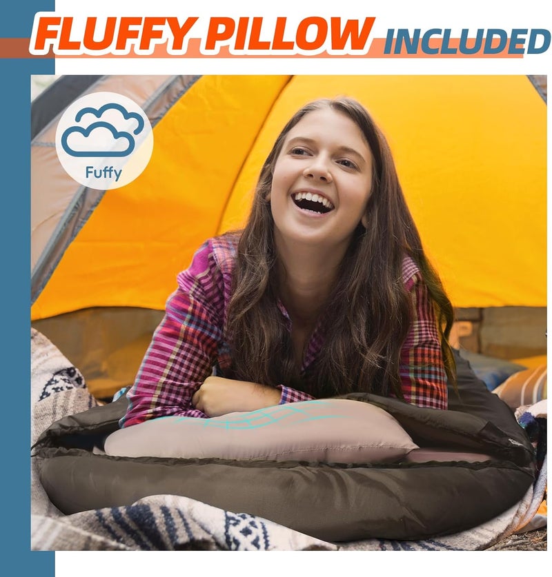 Mereza 0 Degree Winter Sleeping Bag for Adults Kids with Pillow, Cold Weather Sleeping Bag for 4 Season Camping Hiking Backpacking Sleeping Bags for Big and Tall - Image 5